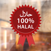 Grote Rode Halal Food Sign Business Window Sticker (Vel 2)