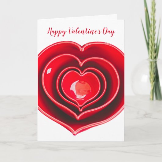 Grote Rode Hart Gelukkig Valentijnsdag Kaart (Voorkant)