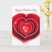 Grote Rode Hart Gelukkig Valentijnsdag Kaart (Gele Bloem)