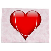 Grote Rode Hart Roze Valentijnsdag Groot Cadeauzakje (Achterkant)