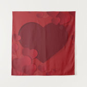 Grote rode harten achtergrond wandkleed (Voorkant)