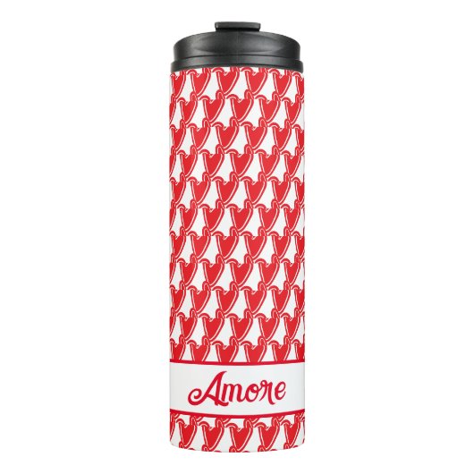 Grote rode harten Amore Thermosbeker (Voorkant)