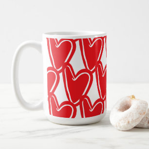 Grote rode harten papier cup koffiemok
