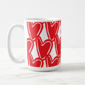 Grote rode harten papier cup koffiemok (Links)
