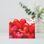 Grote rode harten valentijn feestdagenkaart (Staand voorkant)