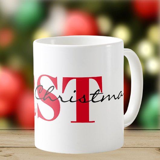 Grote rode initialen & vrolijk kerstfeest 11oz kla koffiemok