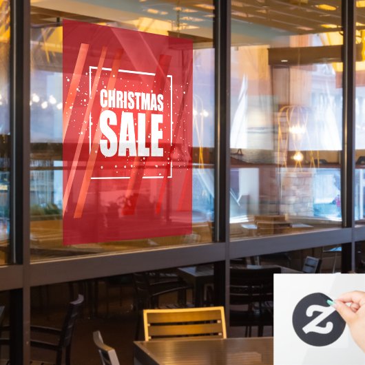 Grote rode KERSTMIS SALE Window Cling Raamsticker (Restaurant Raam)