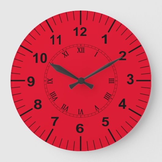 Grote rode keuken wandklok (Voorkant)