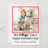 Grote Rode Kinder Dog Foto Classroom Valentijnsdag Feestdagenkaart (Voorkant)