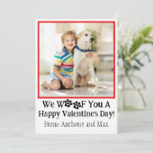 Grote Rode Kinder Dog Foto Classroom Valentijnsdag Feestdagenkaart (Staand voorkant)