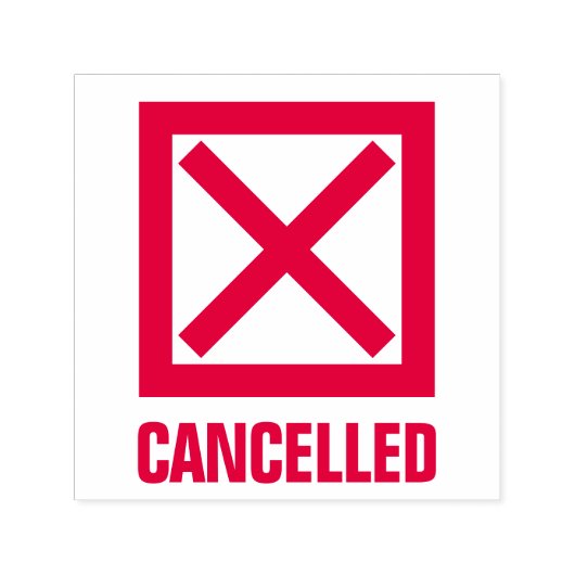 Grote rode kruis merk geannuleerd symbool custom k  zelfinktende stempel (Design)