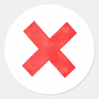 grote rode letter x ronde sticker