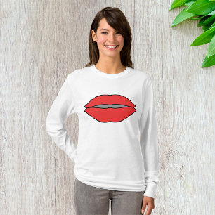 Grote rode lippen vrouwen lang Sleeve T-shirt