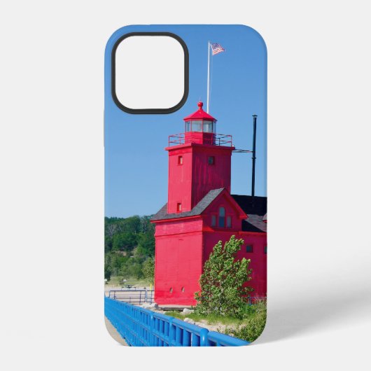 Grote rode Michigan vuurtoren iPhone Hoesje (Achterkant)
