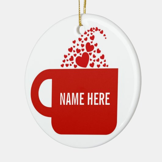 Grote Rode Mok Keramisch Ornament (Links)