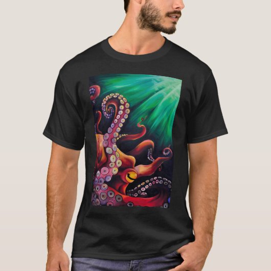 Grote rode octopus t-shirt (Voorkant)