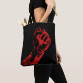 Grote Rode Opstandige Vuist Tote Bag (Dichtbij)