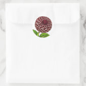 Grote rode / Paarse Dahlia  Van Houtte Print Ronde Sticker (Tas)