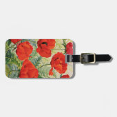 Grote rode papaver bagagelabel (Voorkant horizontaal)