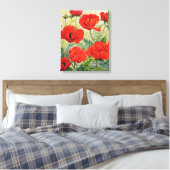 Grote rode papaver canvas afdruk (Insitu (Slaapkamer))