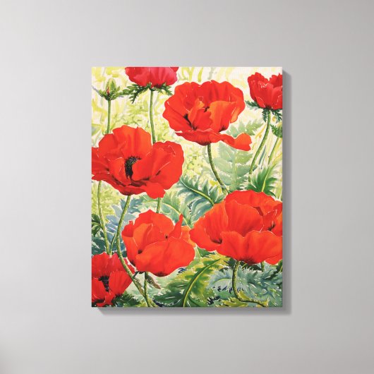Grote rode papaver canvas afdruk (Voorkant)