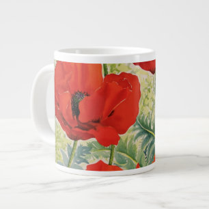 Grote rode papaver grote koffiekop