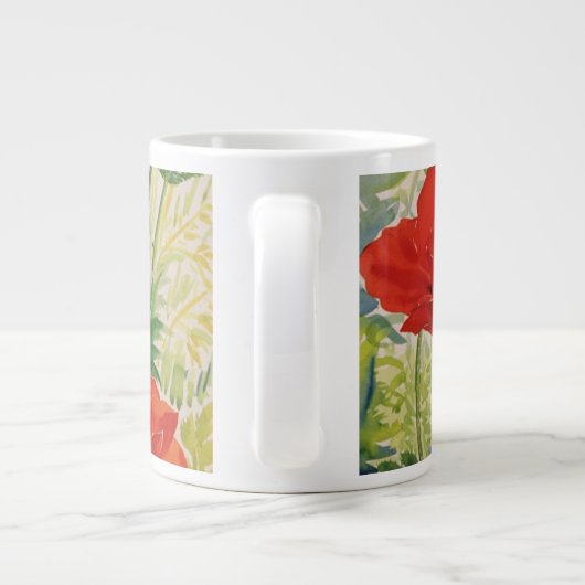 Grote rode papaver koffiekop (Achterkant)