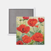 Grote rode papaver magneet (Voorkant / Achterkant)