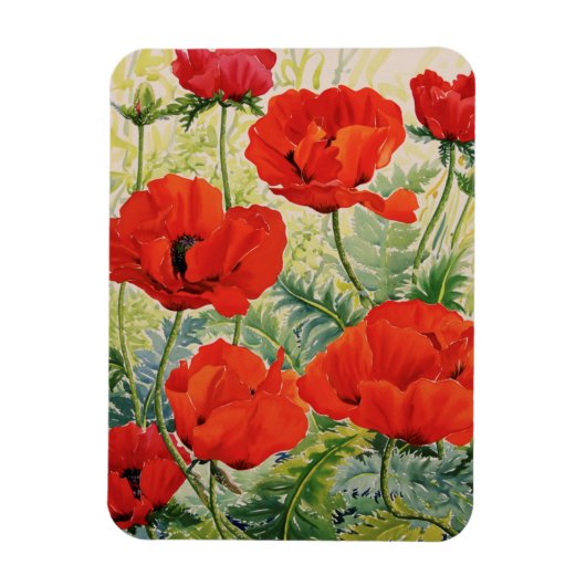 Grote rode papaver magneet (Verticaal)