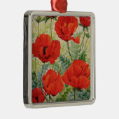 Grote rode papaver metalen ornament (Rechts)