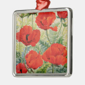 Grote rode papaver metalen ornament (Links)