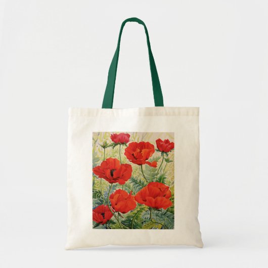 Grote rode papaver tote bag (Voorkant)