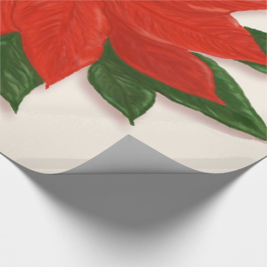 Grote rode Poinsettia Cadeaupapier (Hoek)