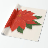 Grote rode Poinsettia Cadeaupapier (Uitgerold)