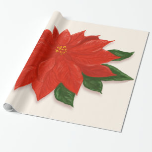 Grote rode Poinsettia Cadeaupapier