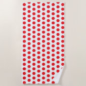 Grote Rode Polka Dots Handdoek (Voorkant)