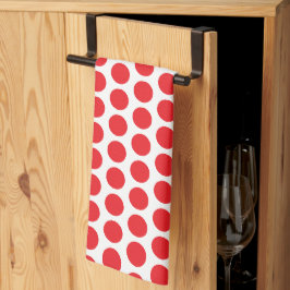 Grote Rode Polka Dots Handdoek