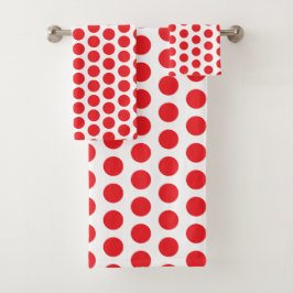 Grote Rode Polka Dots Handdoek
