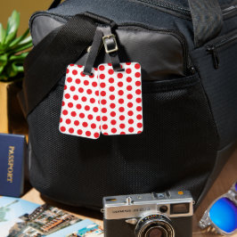 Grote Rode Polka Dots Handdoek Bagagelabel