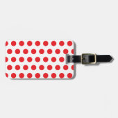 Grote Rode Polka Dots Handdoek Bagagelabel (Voorkant horizontaal)