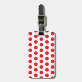 Grote Rode Polka Dots Handdoek Bagagelabel (Voorkant verticaal)