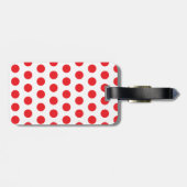 Grote Rode Polka Dots Handdoek Bagagelabel (Achterkant horizontaal)
