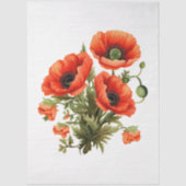 Grote Rode Poppies Boeket Decoupage Tissuepapier (Voorkant)