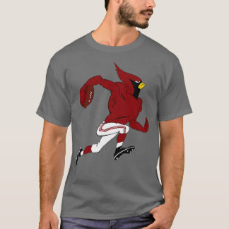 Grote rode raster vogel t-shirt