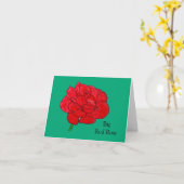 Grote Rode Roos Kaart (Gele Bloem)
