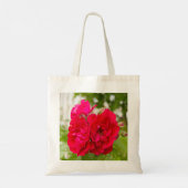 Grote rode rozen in de tuin tote bag (Achterkant)