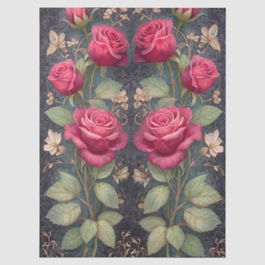 Grote Rode Rozen voor Ambachten & Decoupage Kunstw Tissuepapier (Voorkant)