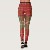 Grote Rode Salie Bruine Verticale Schotse Ruit Leggings (Achterkant)
