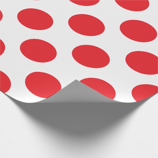 Grote rode stippen cadeaupapier (Hoek)