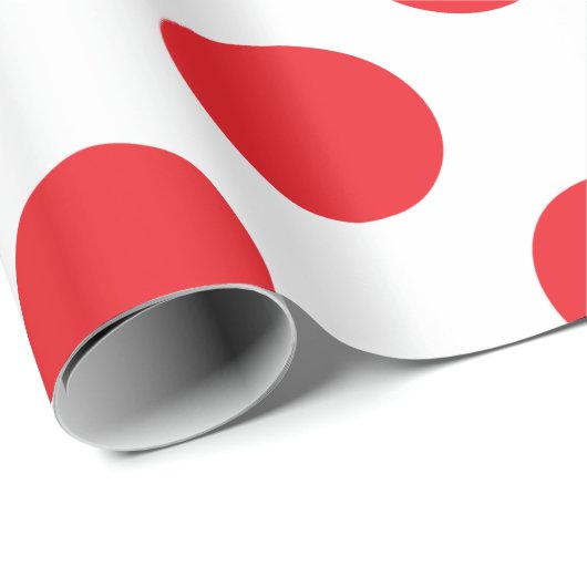 Grote rode stippen cadeaupapier (Rol Hoek)